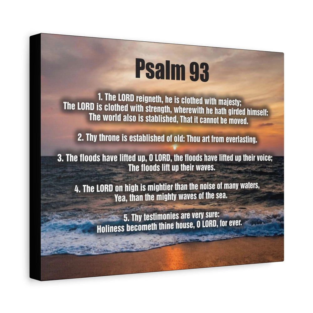 Scripture Canvas The Lord Reigneth Psalm 93 Christian Wall Art Bible Verse